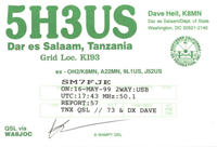 QSL 5H3US